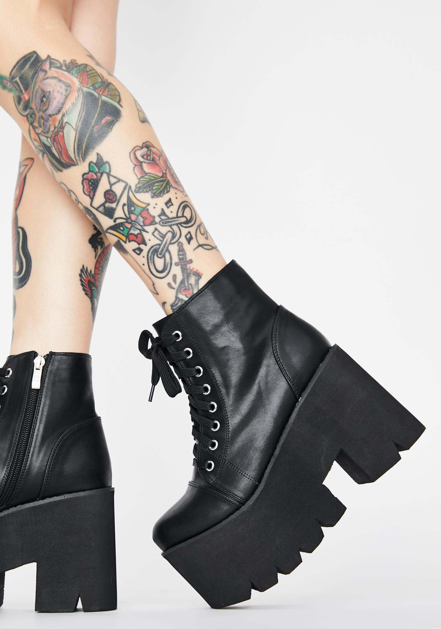 vegan leather platform boots