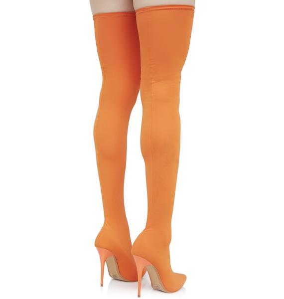 orange suede thigh high boots