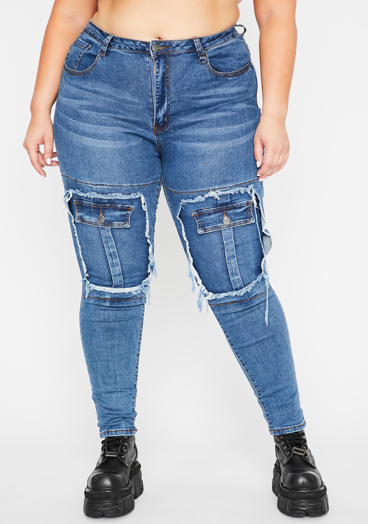 cargo denim skinny jeans