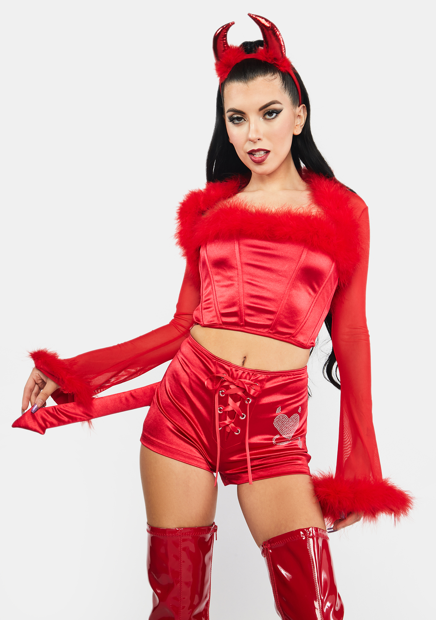 red latex devil costume
