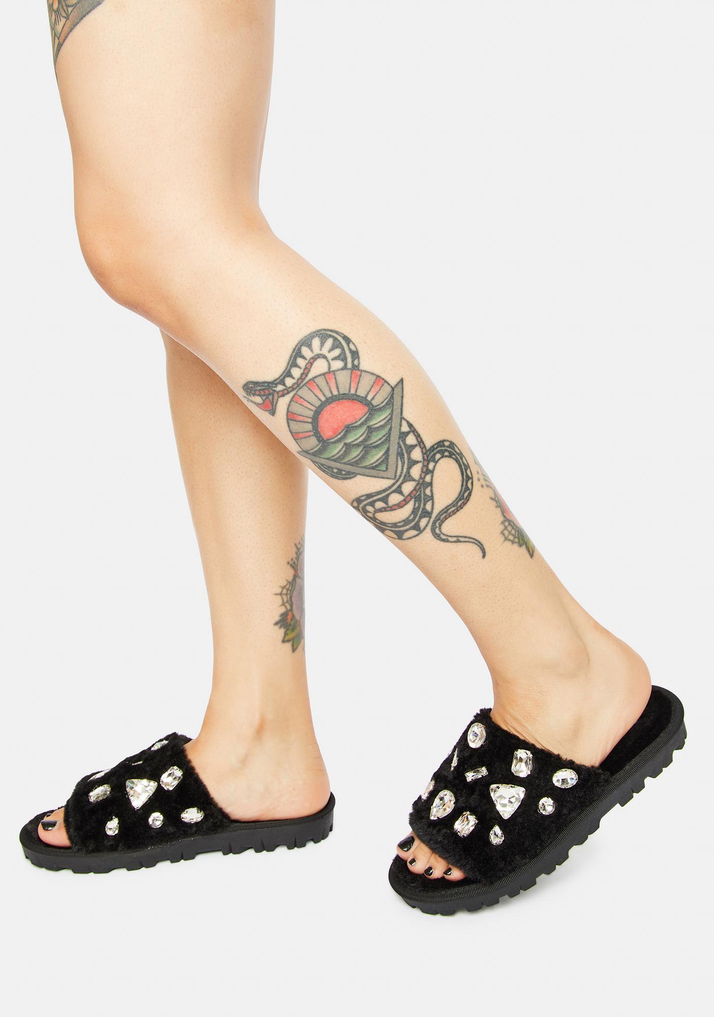 women's jeweled slides