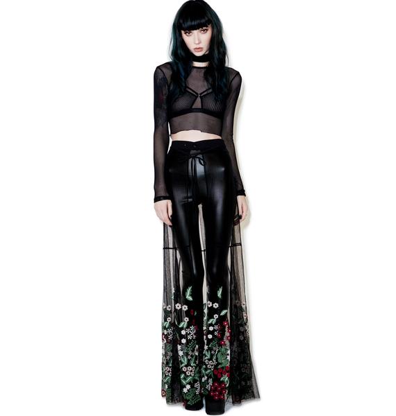 Sheer Wrap Skirt With Flowers Dolls Kill 