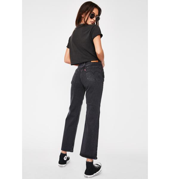 black straight ankle jeans