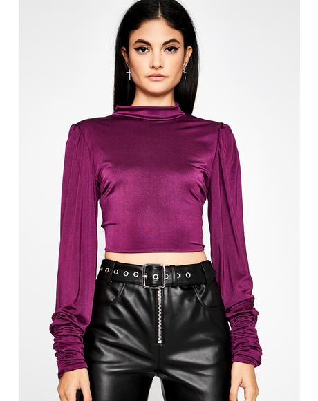 Plum Show Don't Tell Turtleneck Top