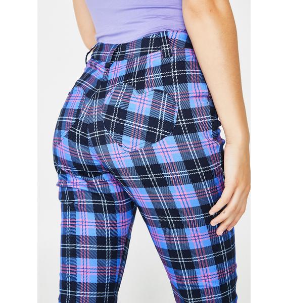 Lazy Oaf Check Me Out Flare Trousers | Dolls Kill