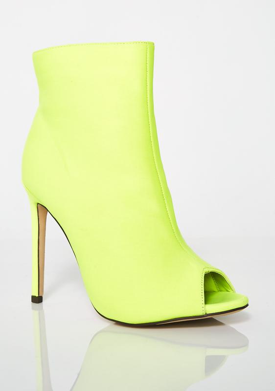 neon peep toe boots
