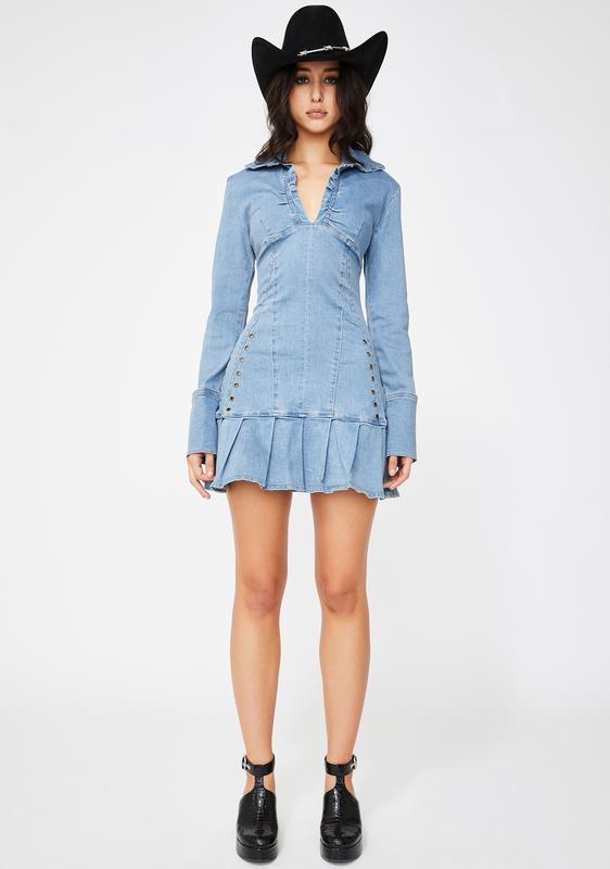 gia denim bodycon dress