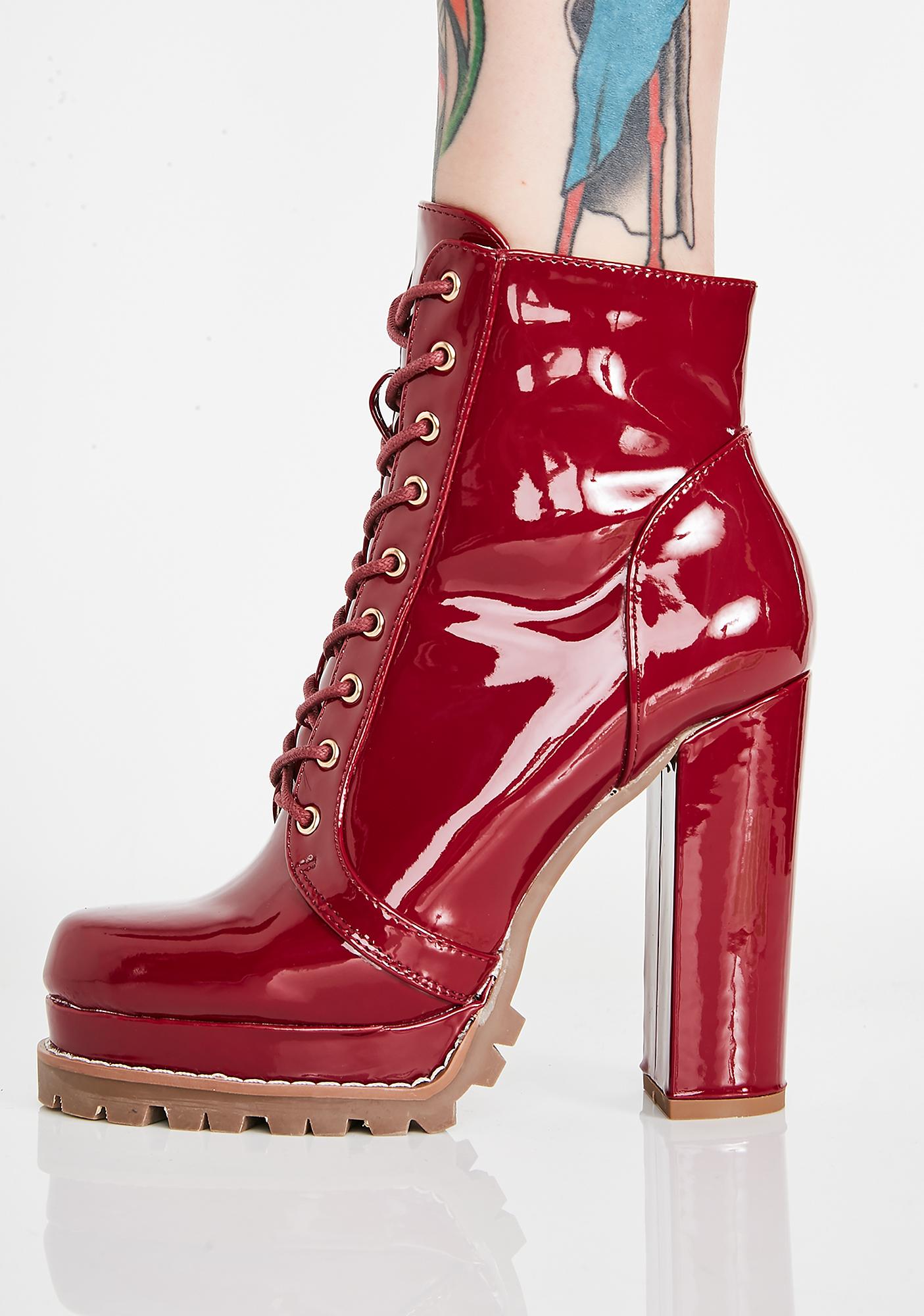 burgundy platform boots