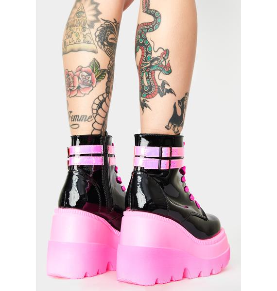 pink demonia trinity boots