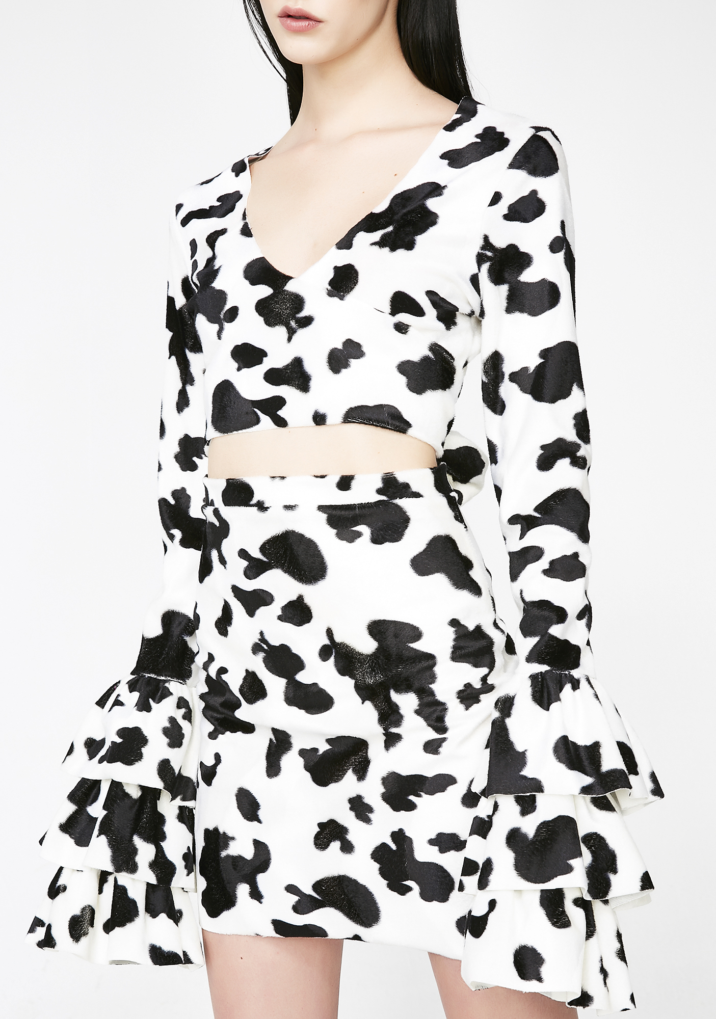 Cruella ruffle wrap top Clearance