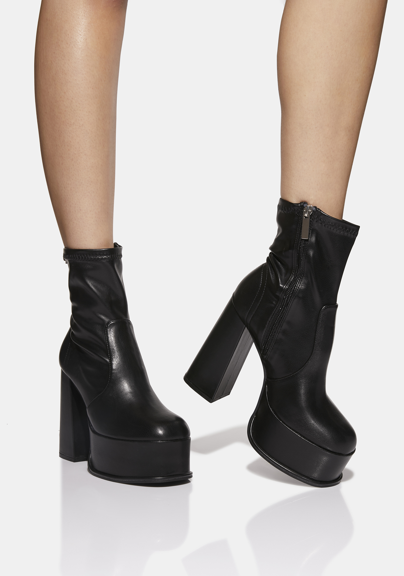 Shellys London Edge Platform Ankle Boots - Black | Dolls Kill