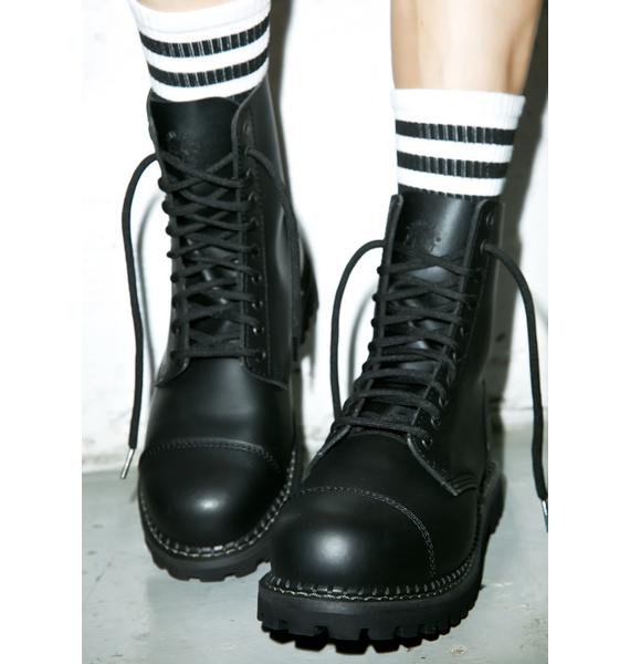 Bottes De Sécurité Grinders Stag Homme - Noir, Acier | Semelle Caoutchouc Et Tige Cheville
