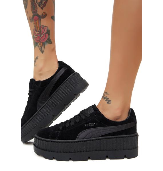 Puma Onyx Fenty Puma By Rihanna Cleated Suede Creepers Dolls Kill