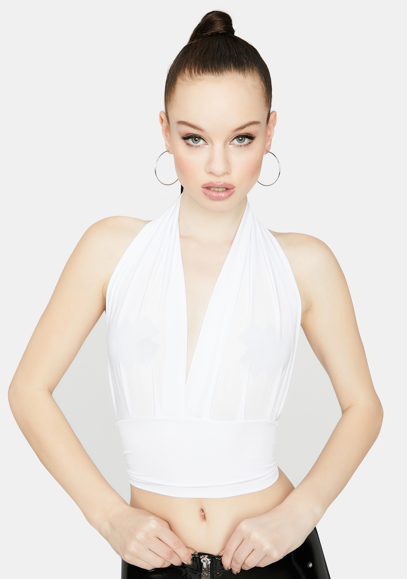Open Back Halter Top White Dolls Kill