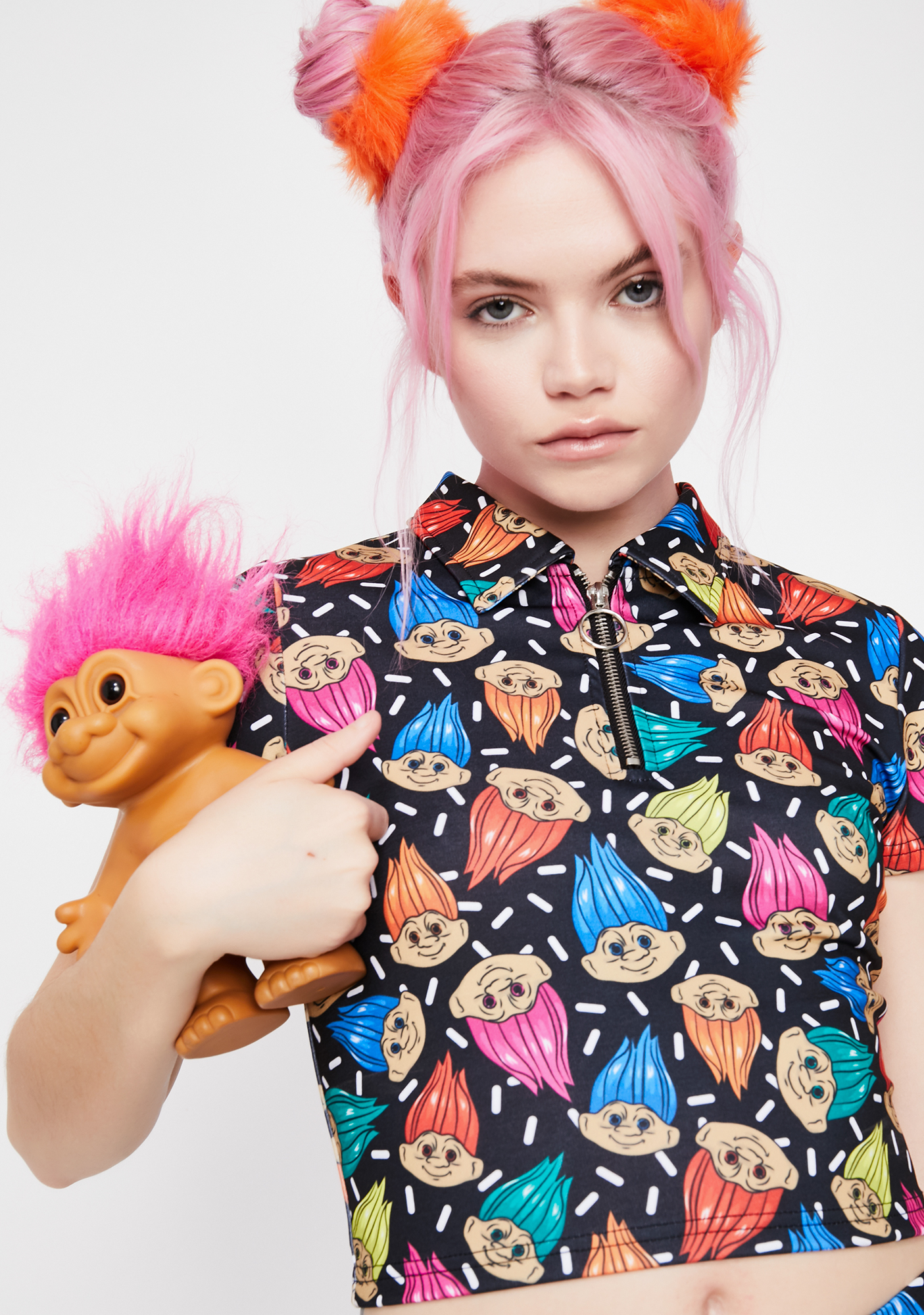 Good Luck Trolls x Dolls Kill Troll Crop Tee Dolls Kill