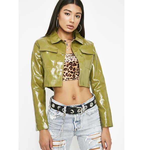 vinyl trucker jacket