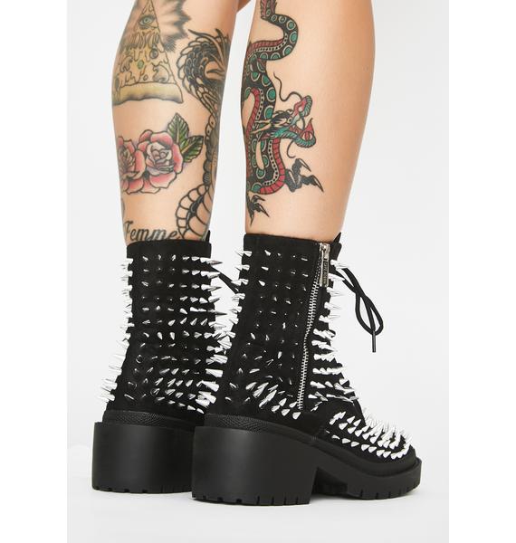 Spike Studded Combat Boots Black Dolls Kill