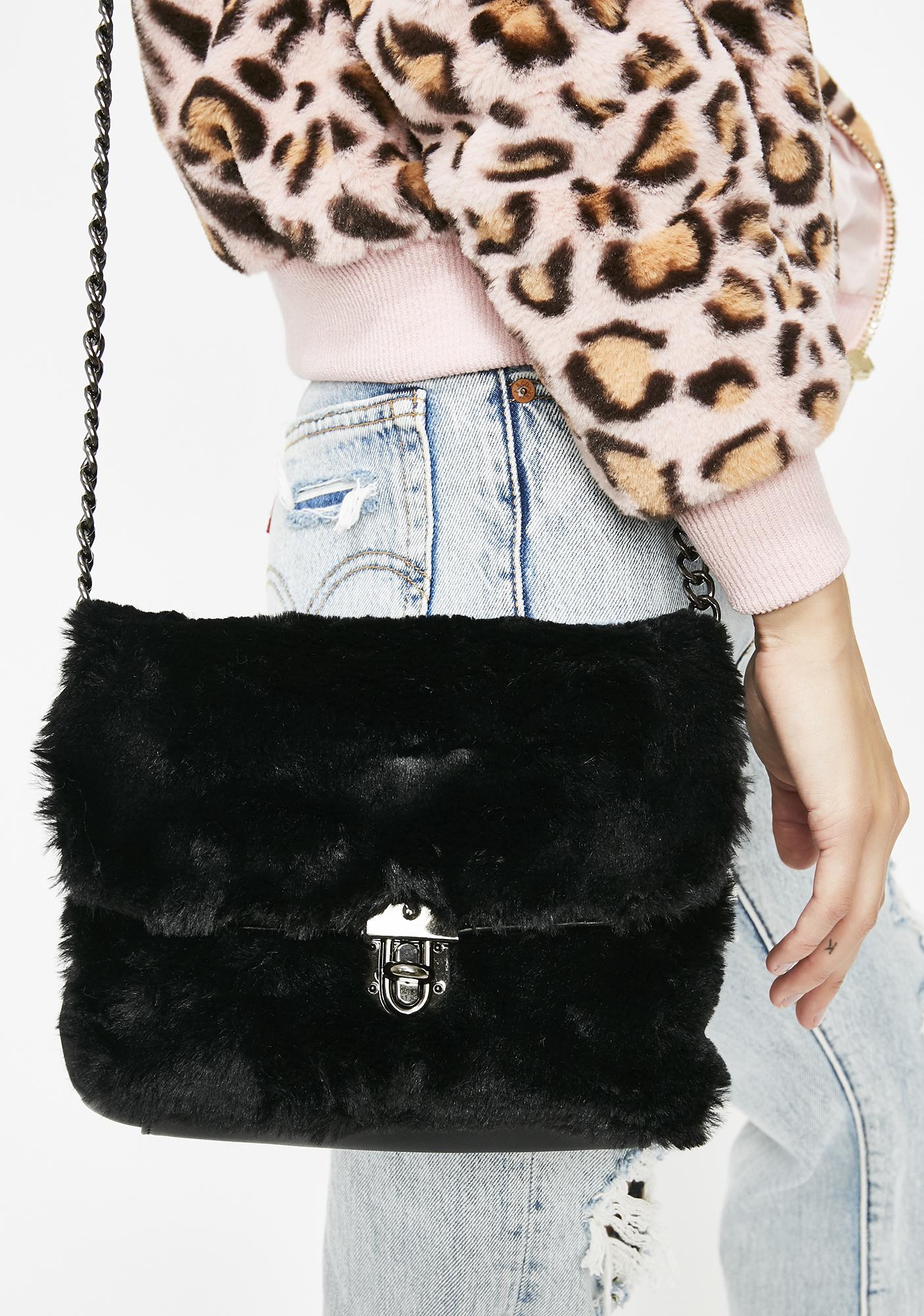 faux fur crossbody bag