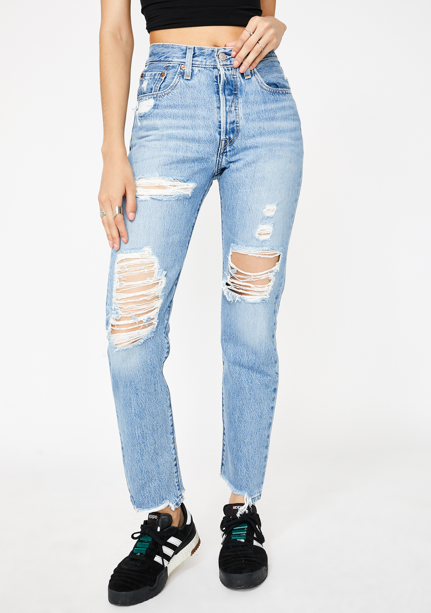 Levis Luxor Street 501 Ripped Jeans | Dolls Kill