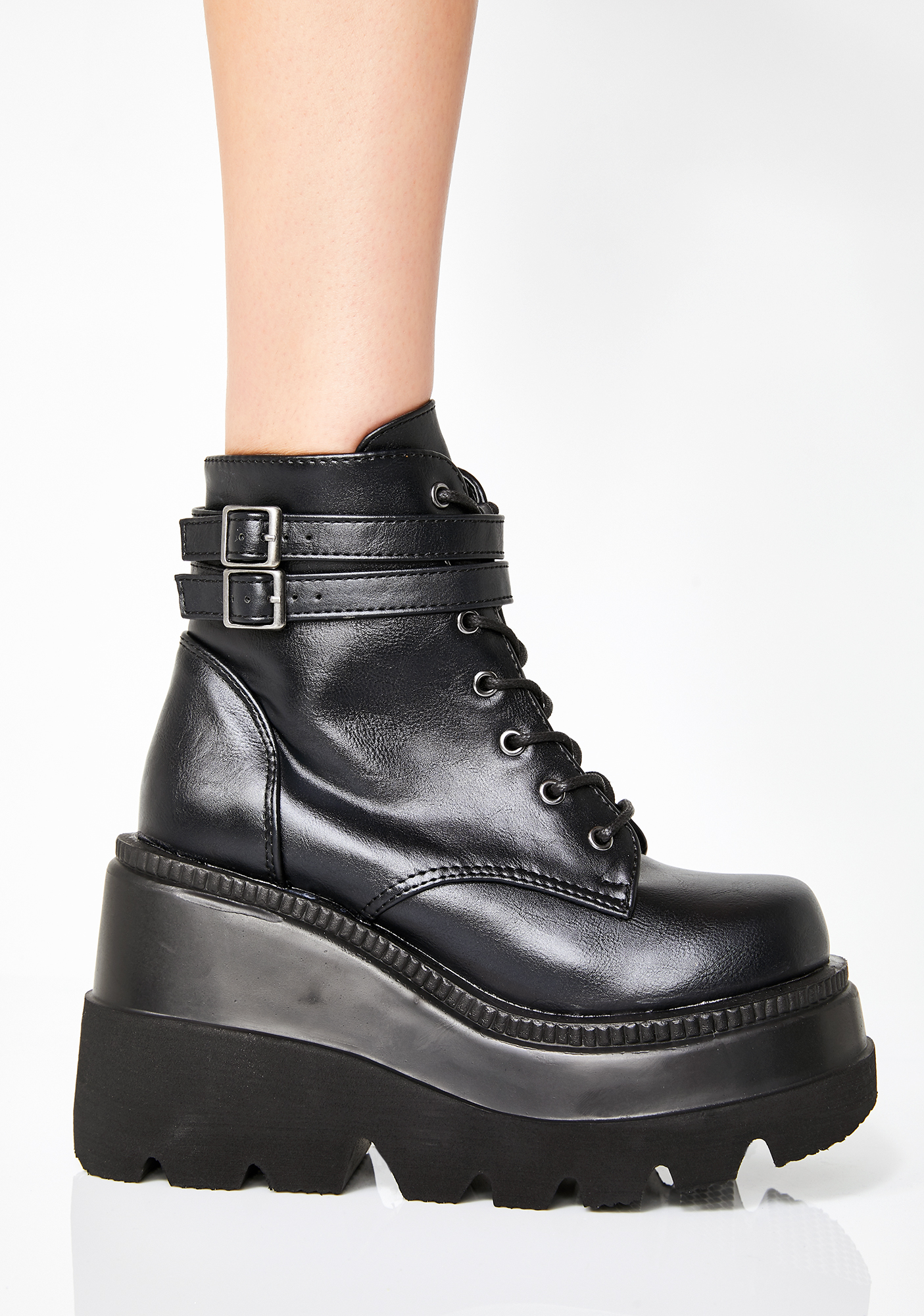 reflective technopagan platform boots 