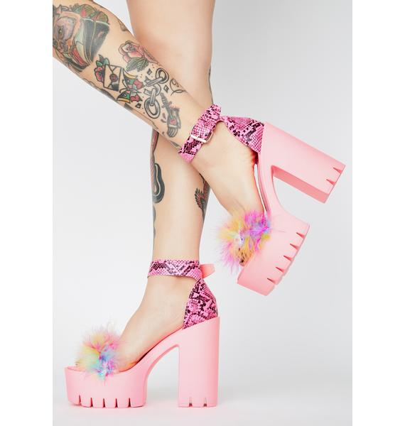 pink marabou heels