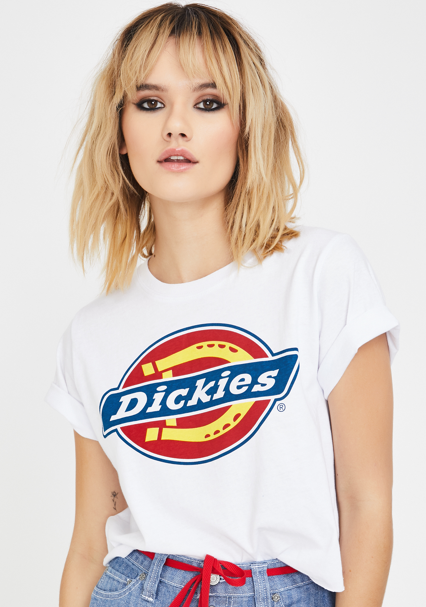 Dickies Girl Logo Short Sleeve Crop Tee | Dolls Kill