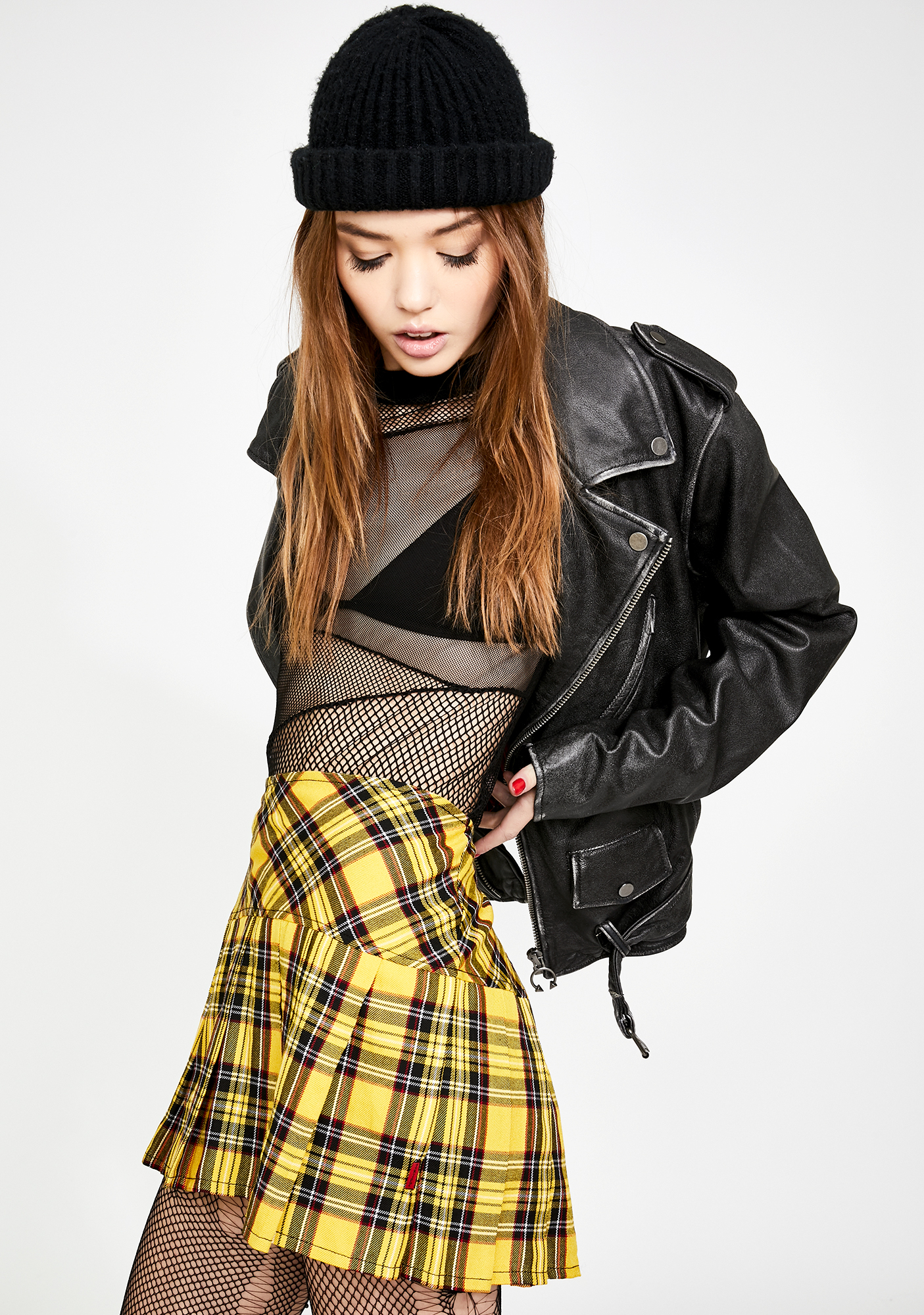 tripp yellow plaid skirt