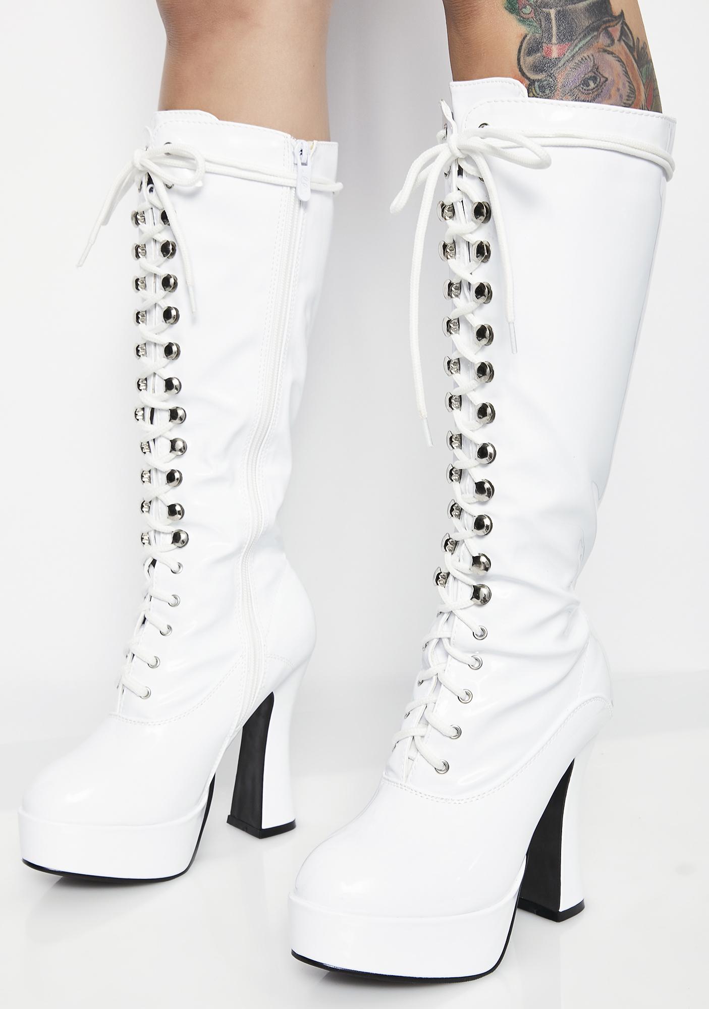 cheap white gogo boots