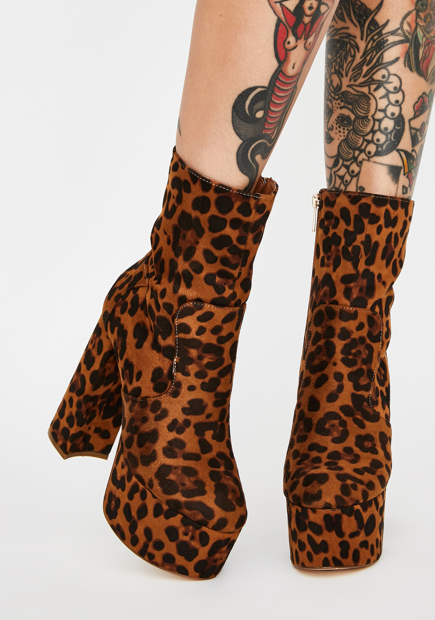 cheetah print platform boots