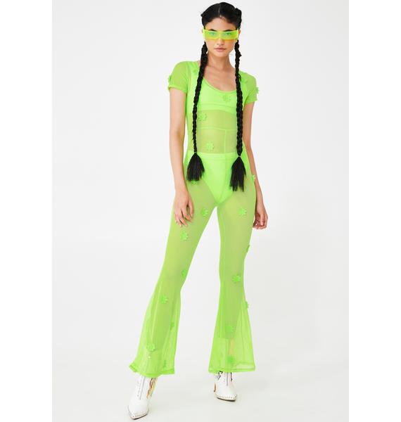 neon mesh playsuit