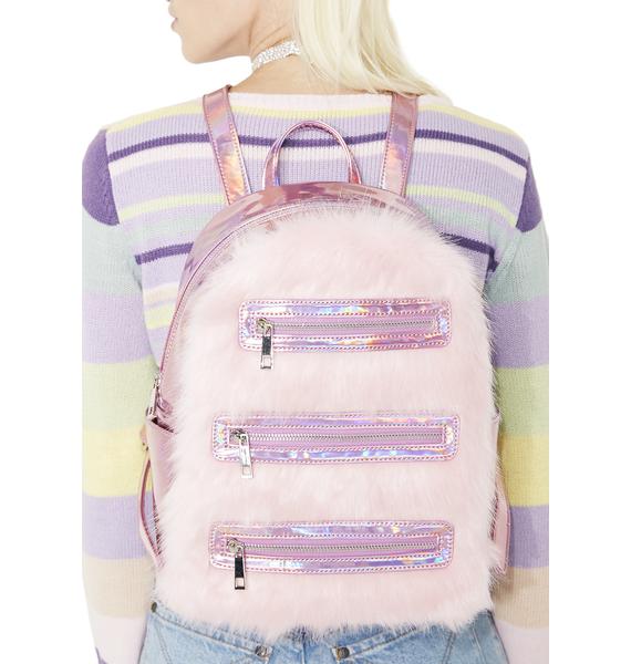 Sugar Thrillz Pink Furry Backpack Dolls Kill