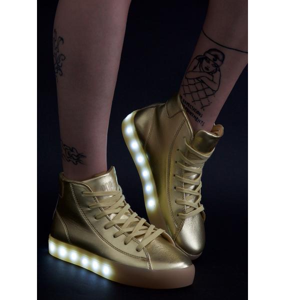 gold light up trainers