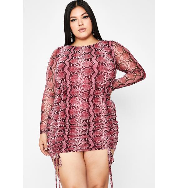 snakeskin ruched tie waist short