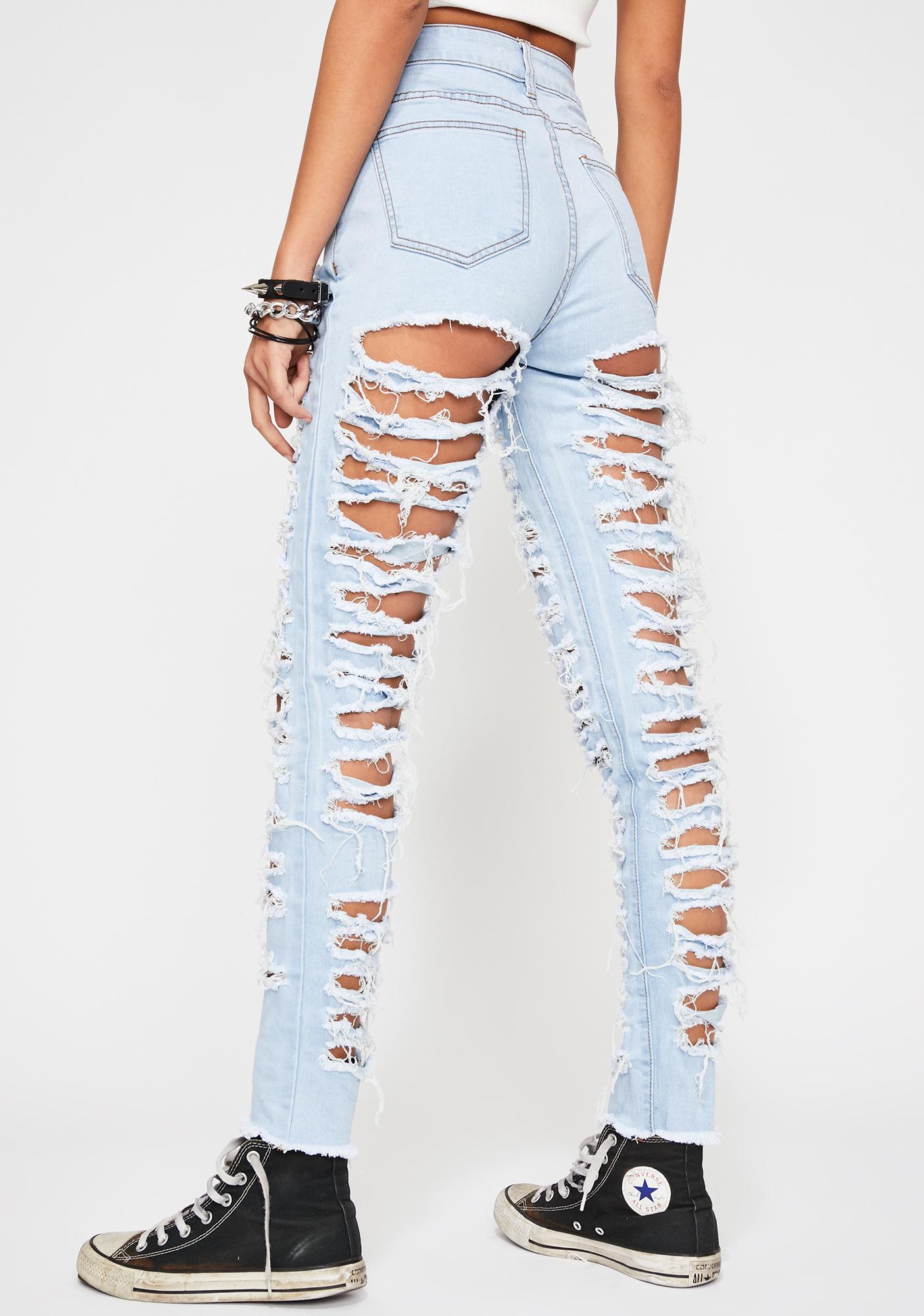 Super Distressed Skinny Jeans Dolls Kill