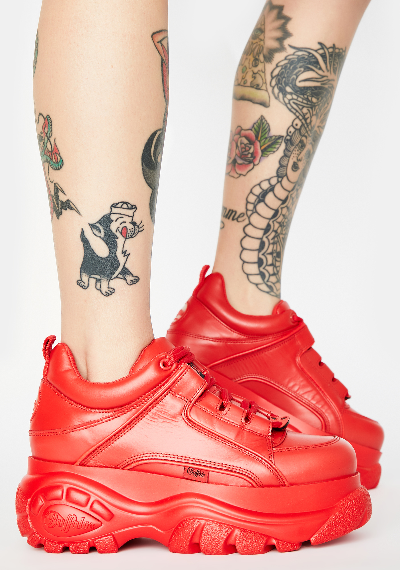 Omsorg Lækker død Buffalo London Red Classic Low Leather Sneakers | Dolls Kill