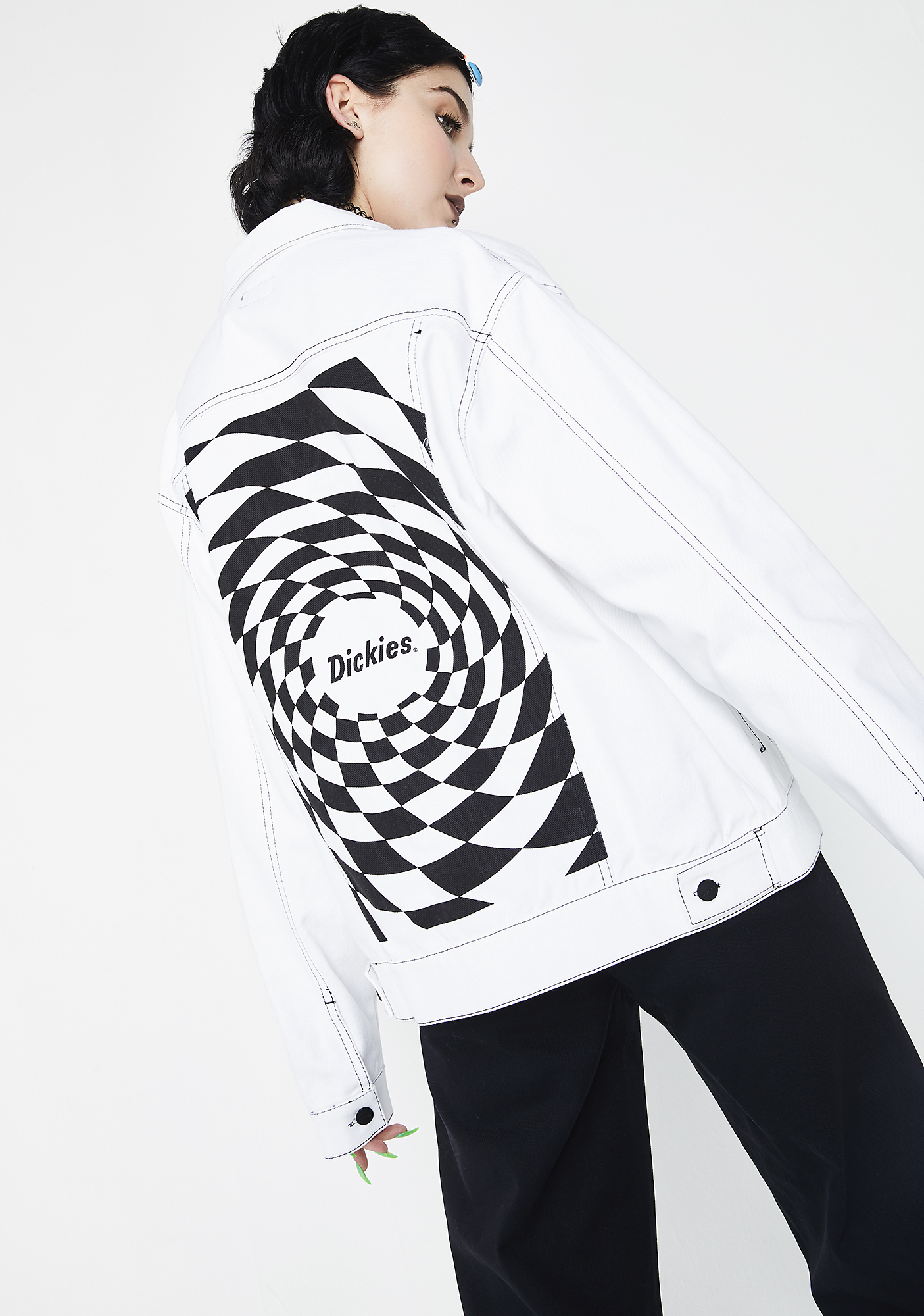 dickies white denim jacket