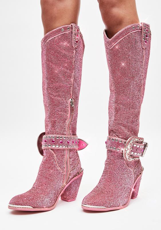 Pink rhinestone cowboy boots online