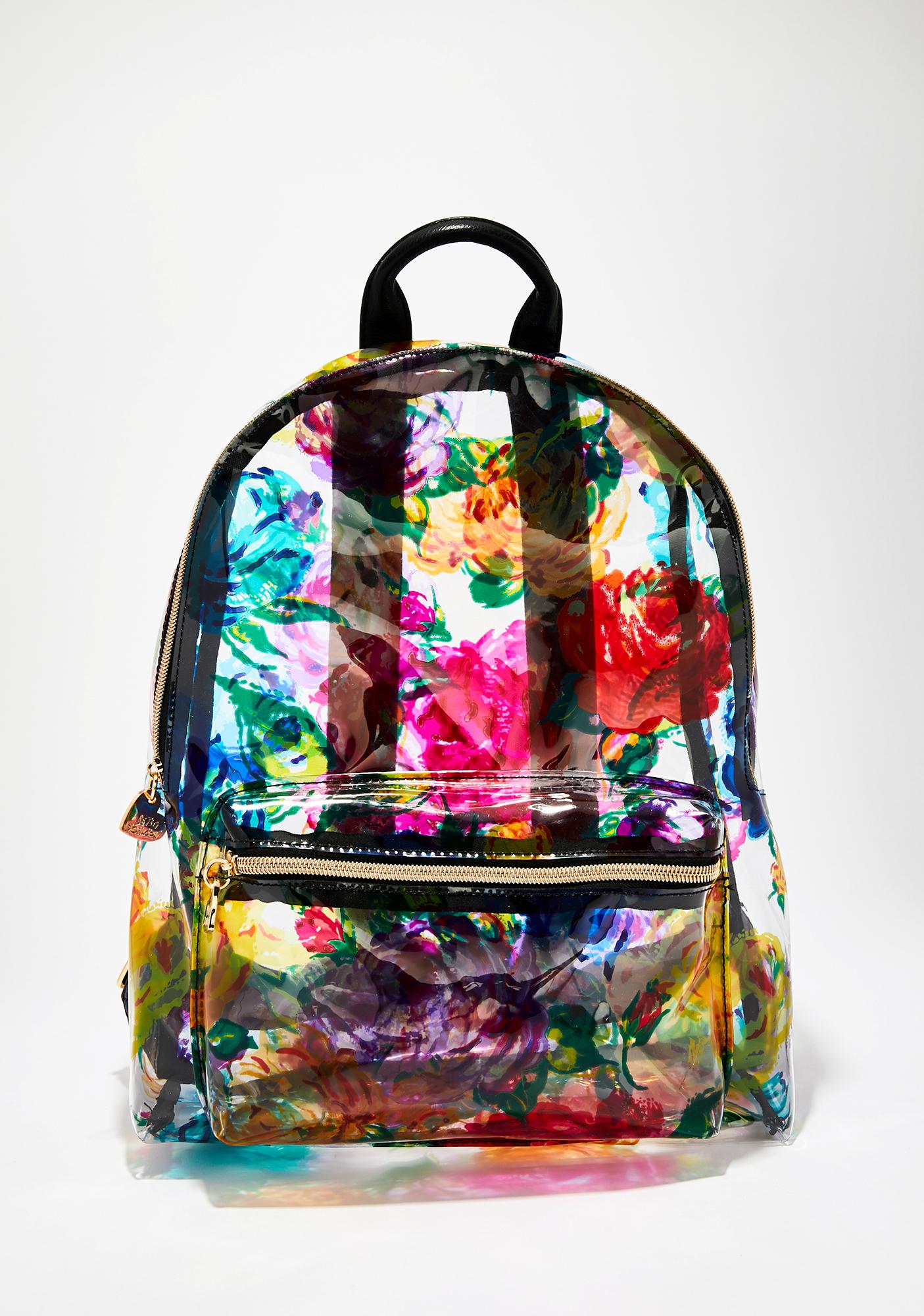 betsey johnson clear backpack