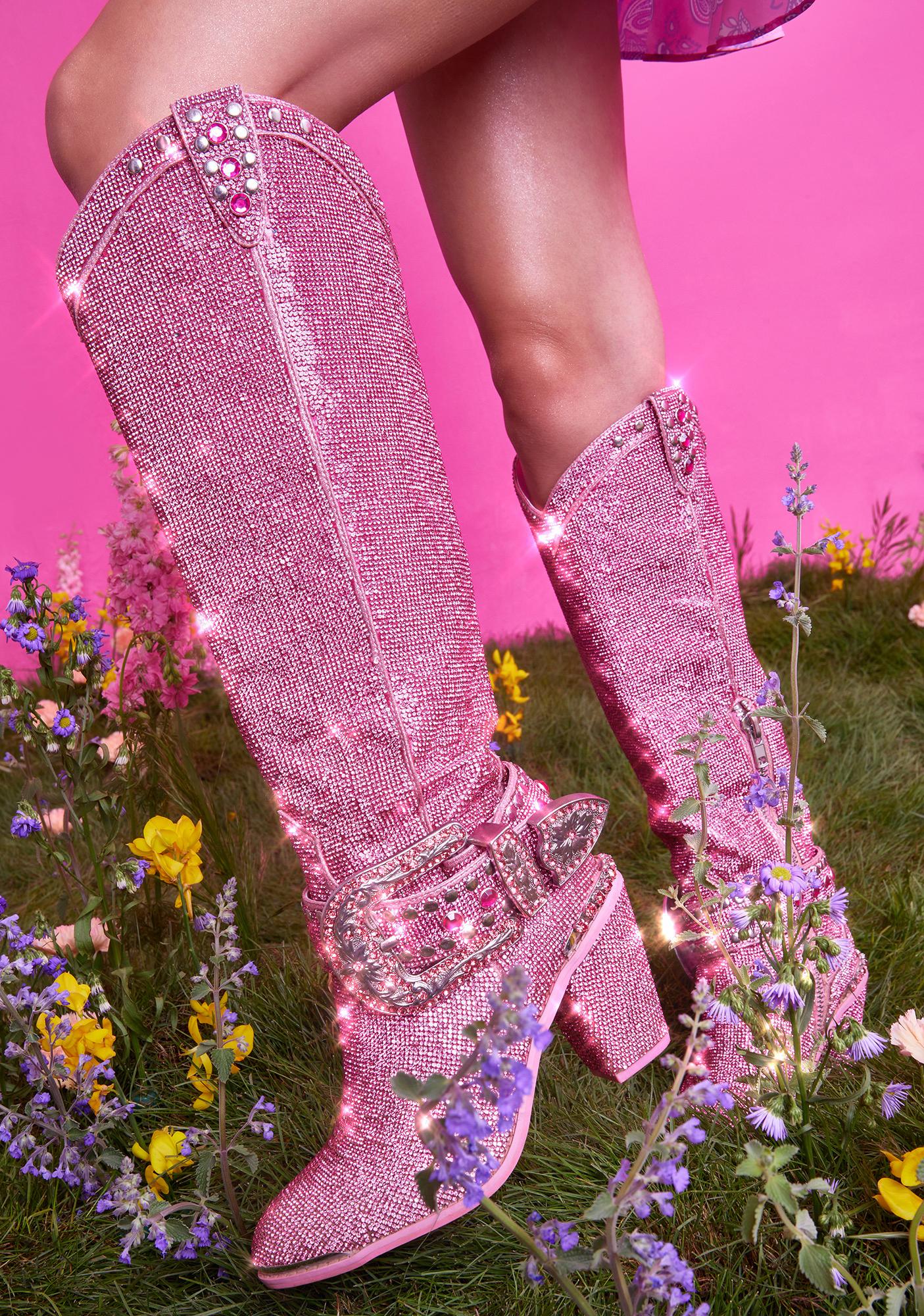 pink cowboy boots with hearts