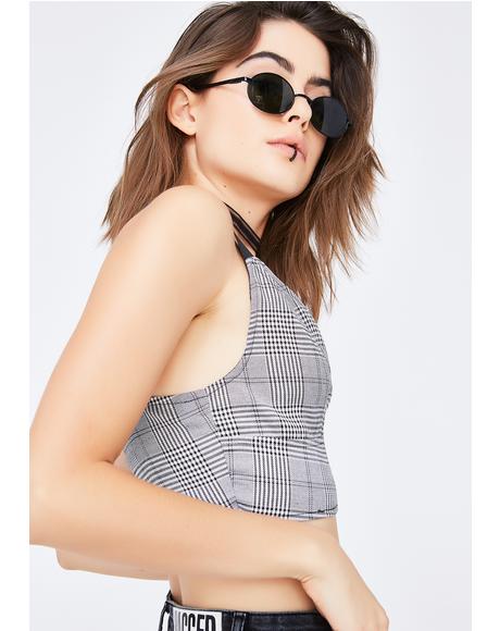 Schoolin' You Plaid Top