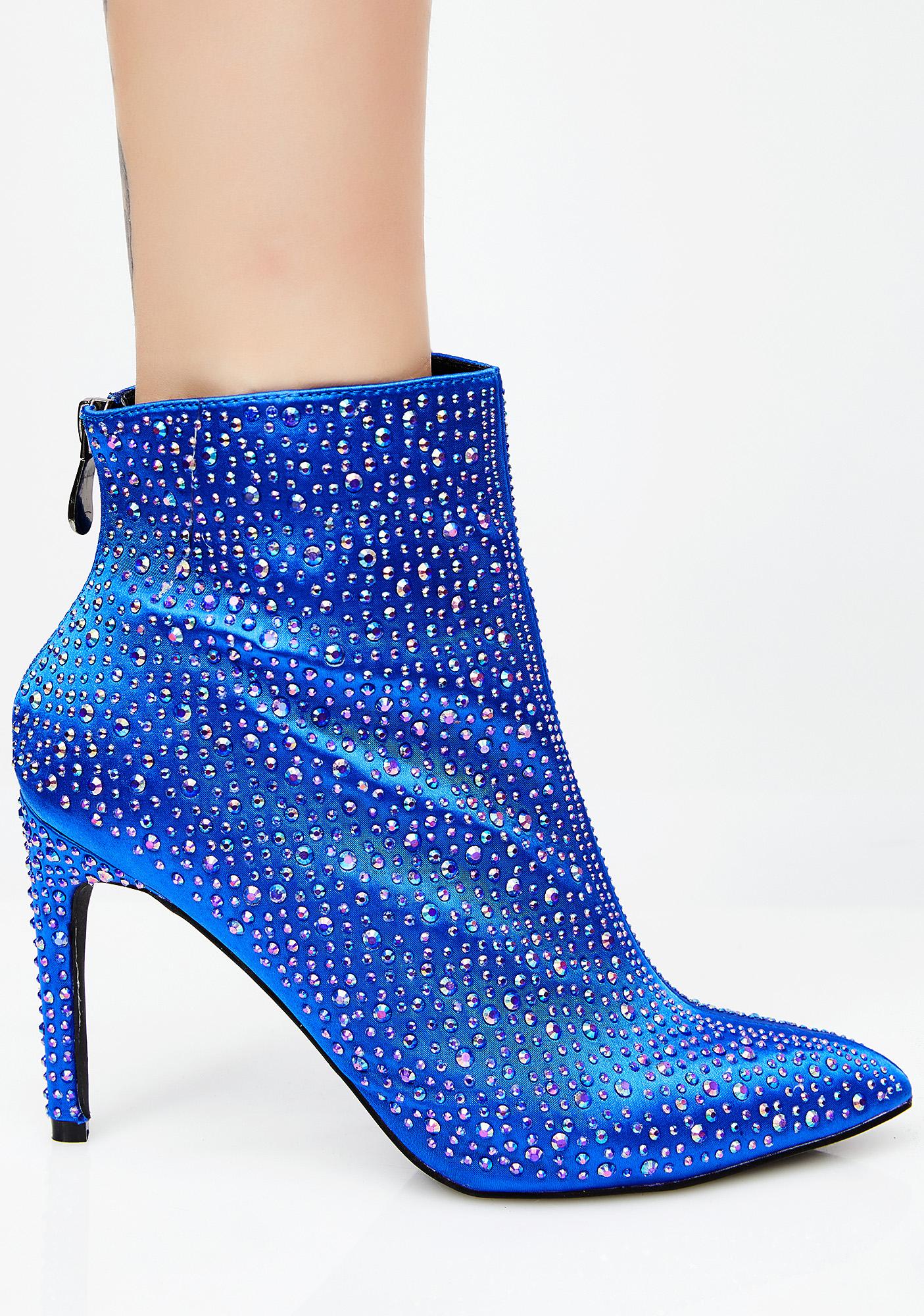 bright blue booties