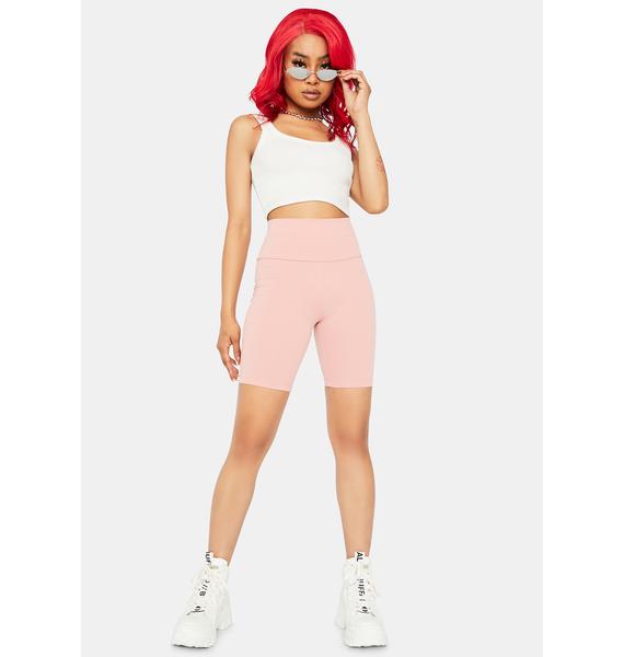 blush pink cycling shorts