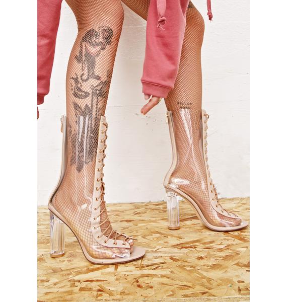 clear lace up boots