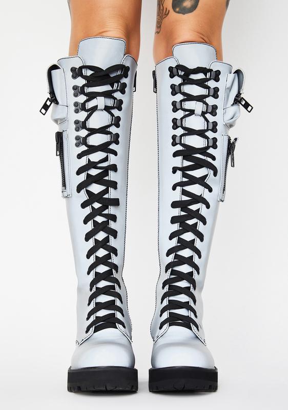 reflective combat boots