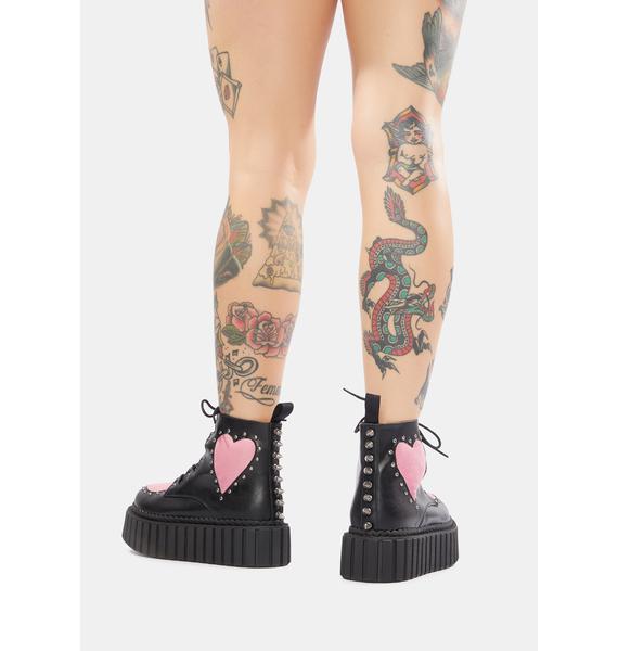 lamoda chunky heart heeled shoes