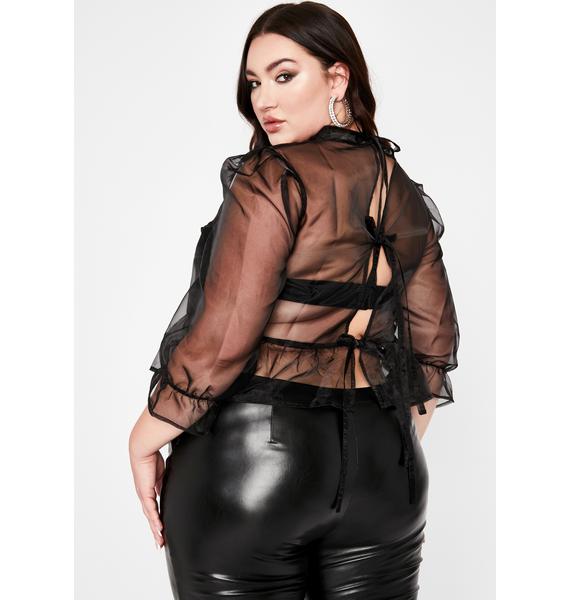 Dark Legit Blurred Lines Organza Blouse