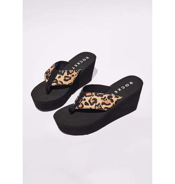 Rocket Dog Leopard Diver Platform Sandals Dolls Kill