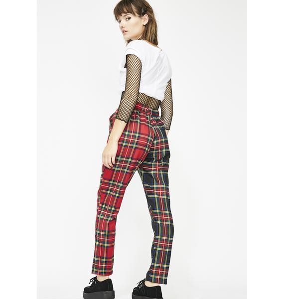 Two tone plaid trousers Outlet