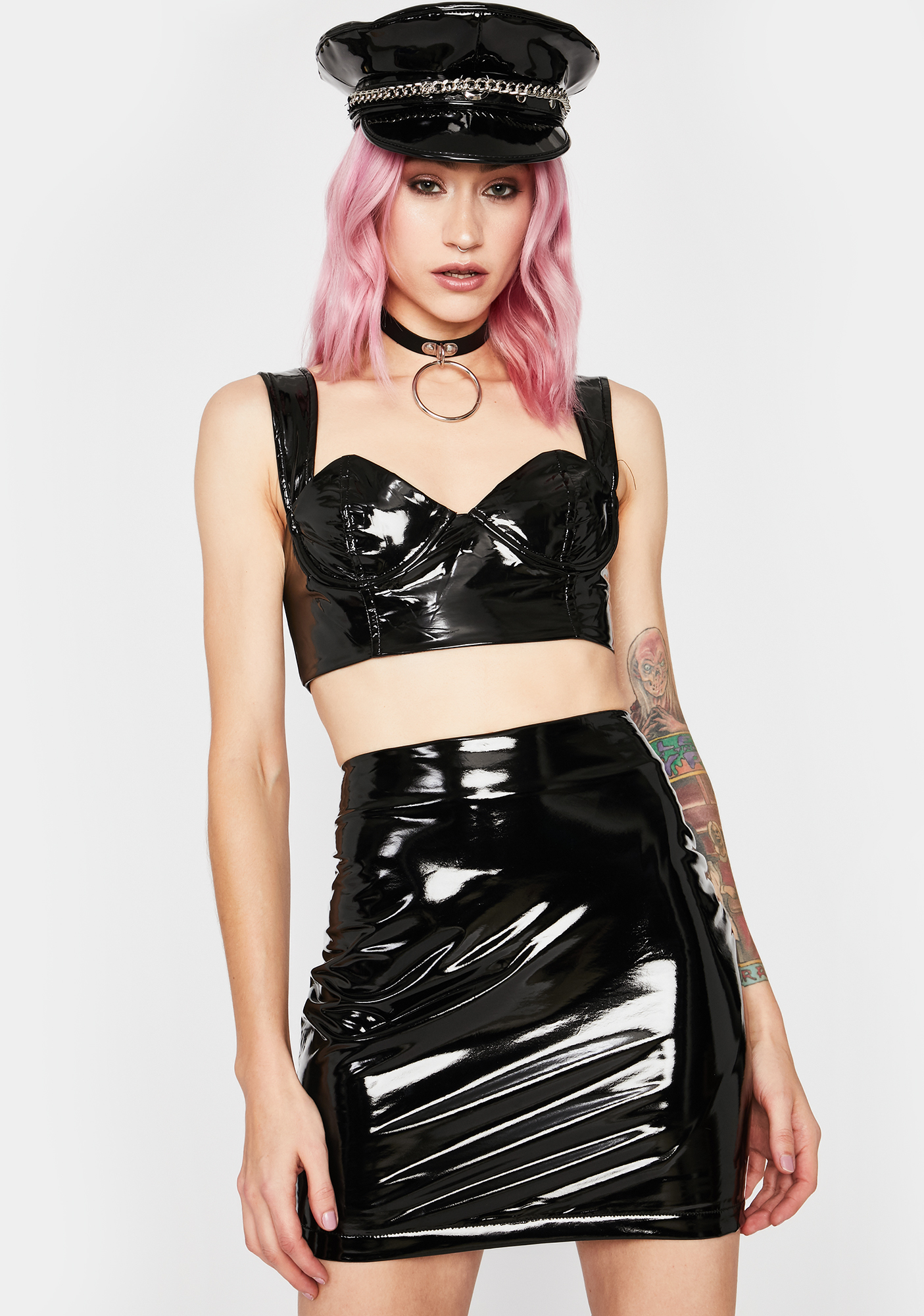 dolls kill latex dress