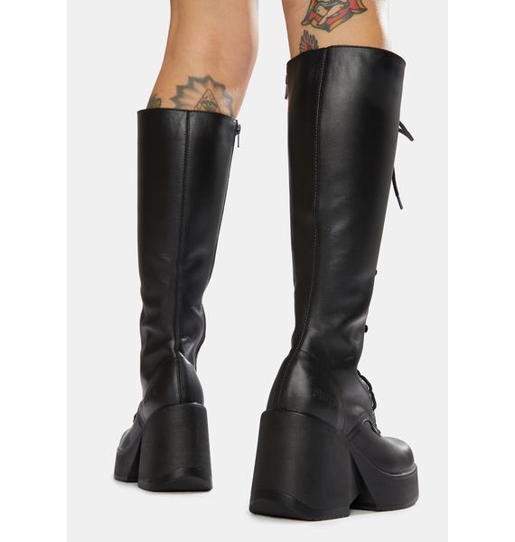 roc knee high lace up boots
